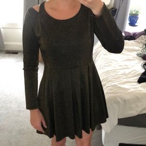 Urban Outfitters Black and Gold Skater Dress